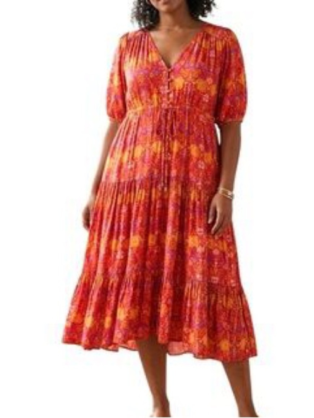 018 ABEL THE LABEL Floral Tiered Empire Waist Dress - Anthropologie